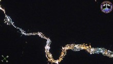 2016年8月10日20時42分頃(GMT)に撮影されたナイル川の夜景です．