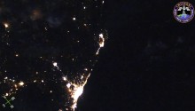 2017年10月9日21時38分頃(GMT) 、モロッコ上空の夜景です．