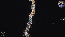 2018年1月18日18時28分頃(GMT)に撮影されたナイル川周辺の夜景です．